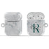Monogram Personalized White Marble AirPods Case